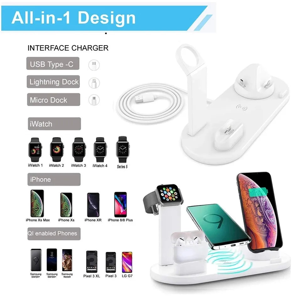 5 In 1 Wireless Charger Stand Pad For iPhone –