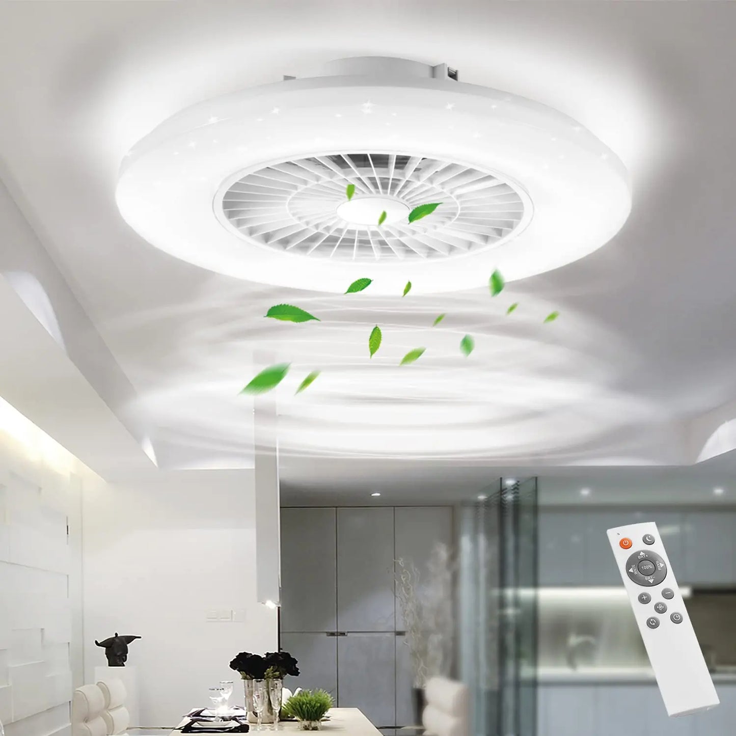 Socket Fan Light with Remote Control –