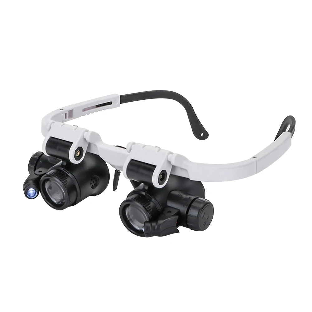 2x LED Magnifier Glasses – 8X/15X/23X Adjustable Lens for Jewelry & Watch Repair –