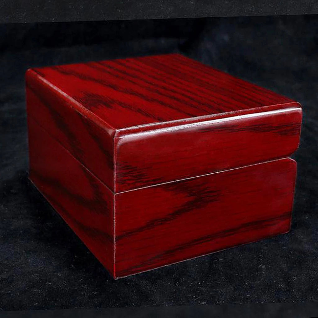 Wine Red Wood Single Watch Display Case Wooden Watch Box Bracelet Storage Organiser Box for Valentine Day, Birthday, Christmas –