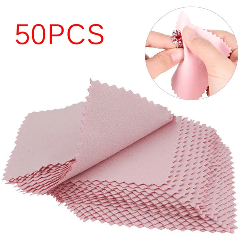 50-Piece Jewelry Polishing Cloths – Anti-Tarnish Cleaning for a Lasting Shine –