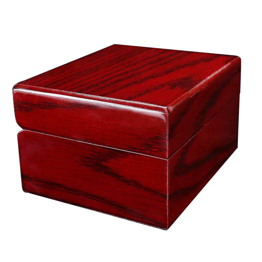 Wine Red Wood Single Watch Display Case Wooden Watch Box Bracelet Storage Organiser Box for Valentine Day, Birthday, Christmas –