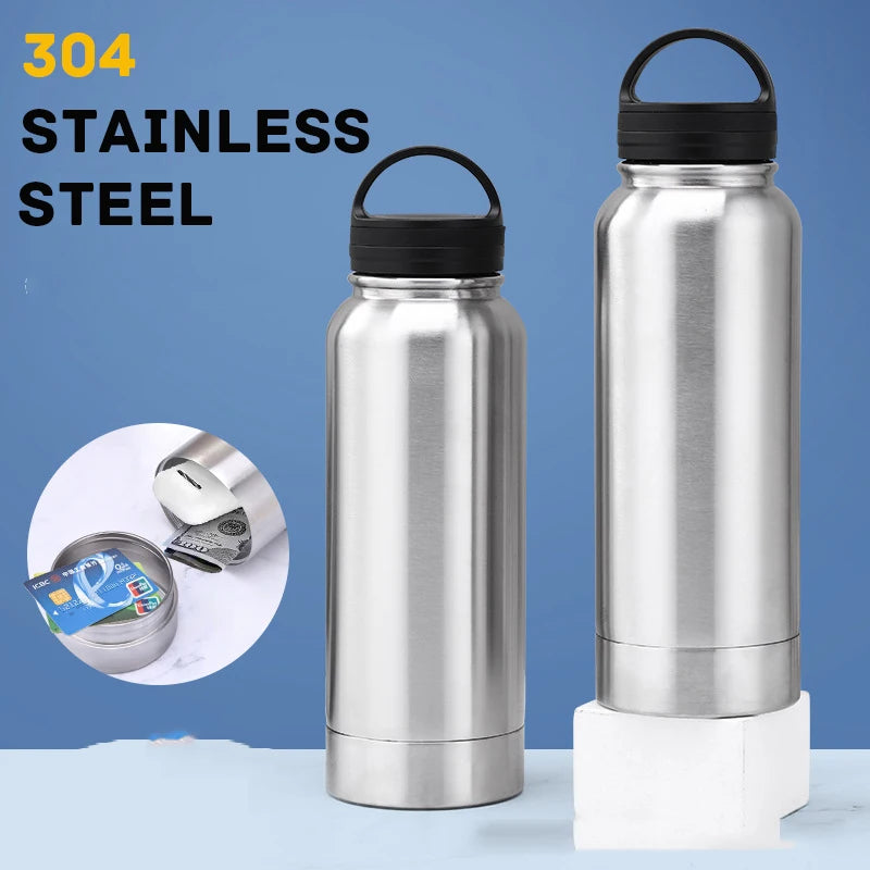 Stainless Steel Secret Cup – Hidden Storage for Credit Cards & Valuables –