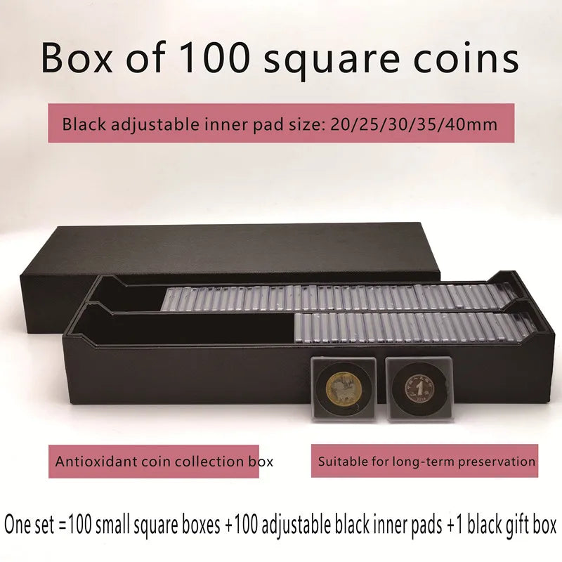 100-Slot Anti-Oxidation Square Coin Box –