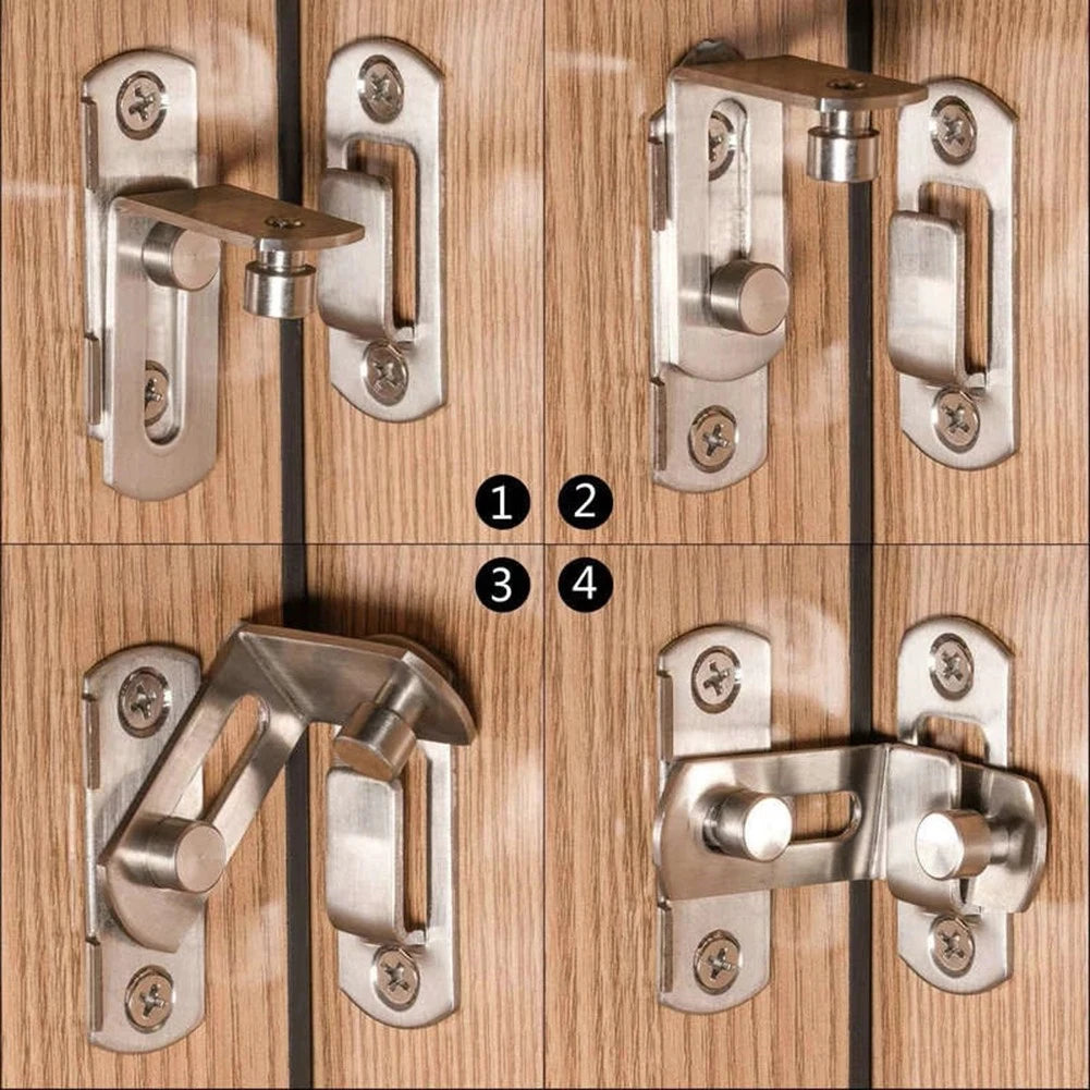 Door Lock Guard Latch Bolt 90-Degree Stainless Steel Toggle Latch Sliding Barn Door Lock Wine Cabinet Closet Right-Angle Locks –