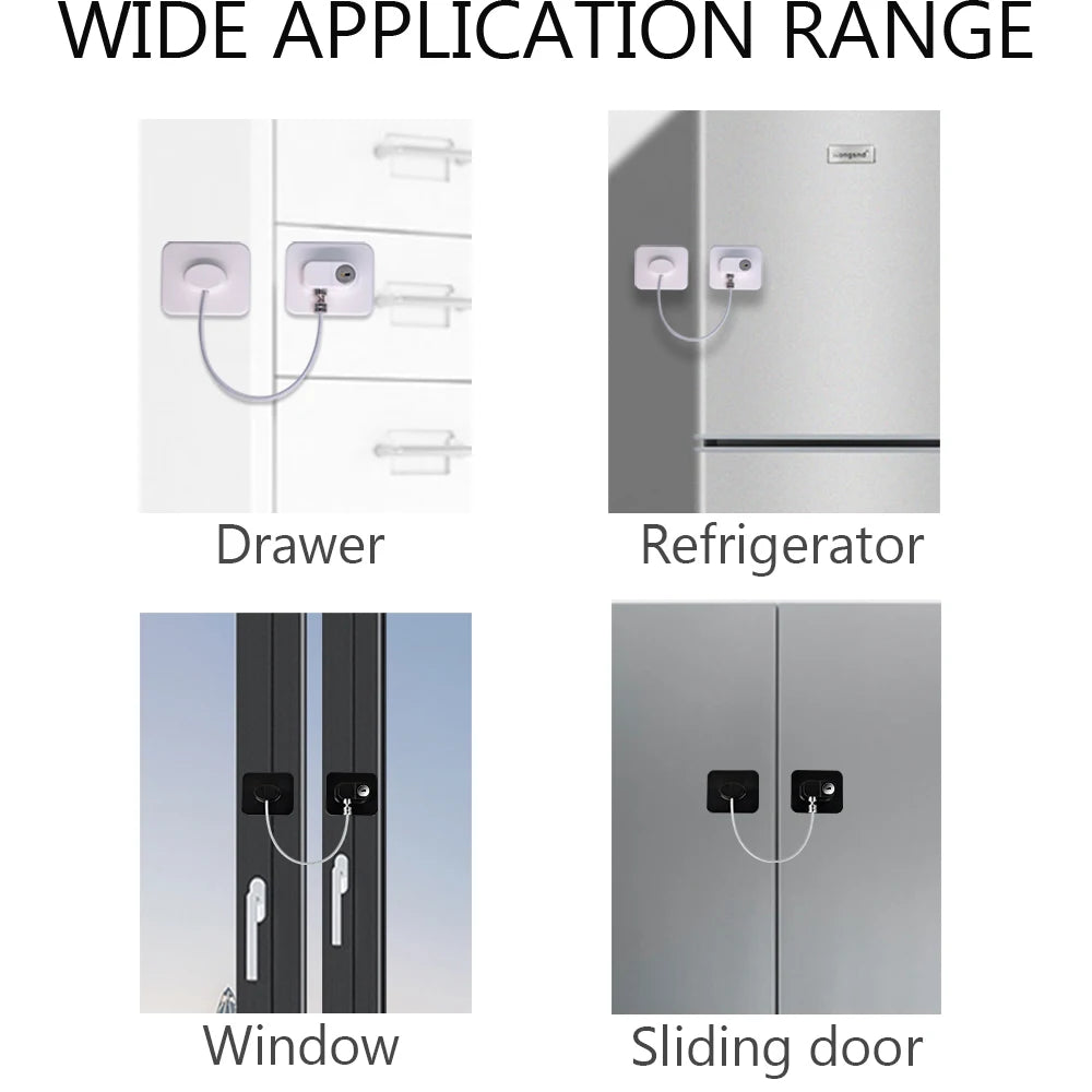 Stainless Steel Child Safety Lock – Strong Cabinet, Fridge, and Window Protection