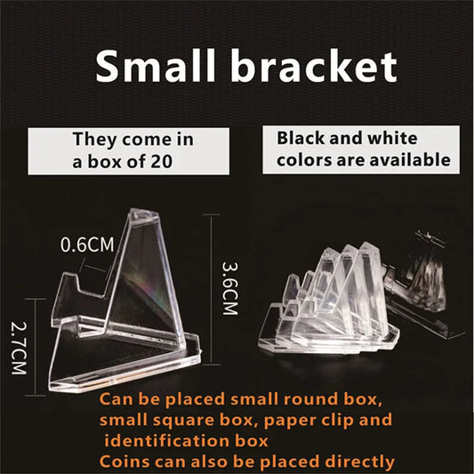 Enhanced Small display bracket commemorative medal coins coin capsule small square box paper clip identification box triangle bracket