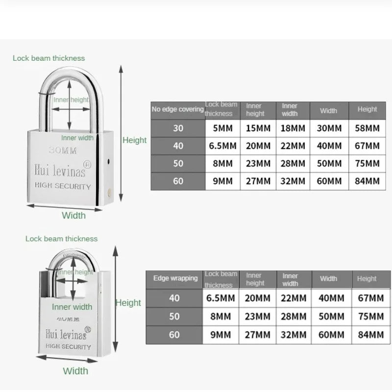 Stainless Steel Padlock Household Small Lock Head Anti-theft and Anti Prying Lock Dormitory Waterproof and Anti Rust Lock Locker –