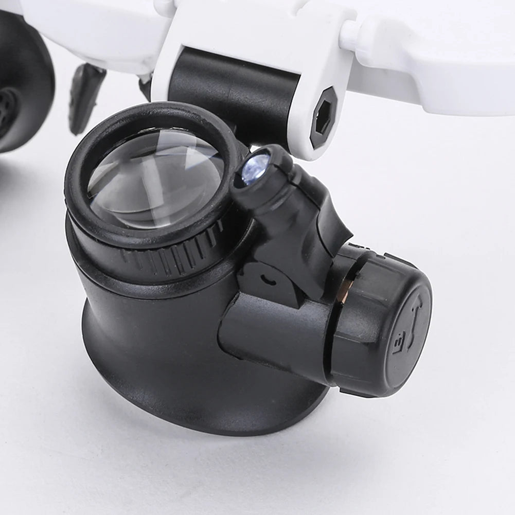 2x LED Magnifier Glasses – 8X/15X/23X Adjustable Lens for Jewelry & Watch Repair –