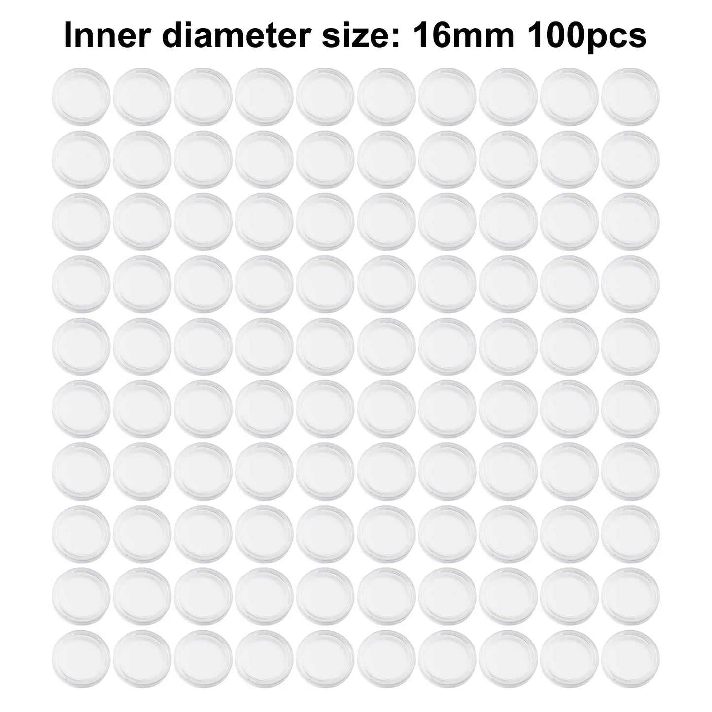 100-Piece 16mm Transparent Coin Display Capsules –