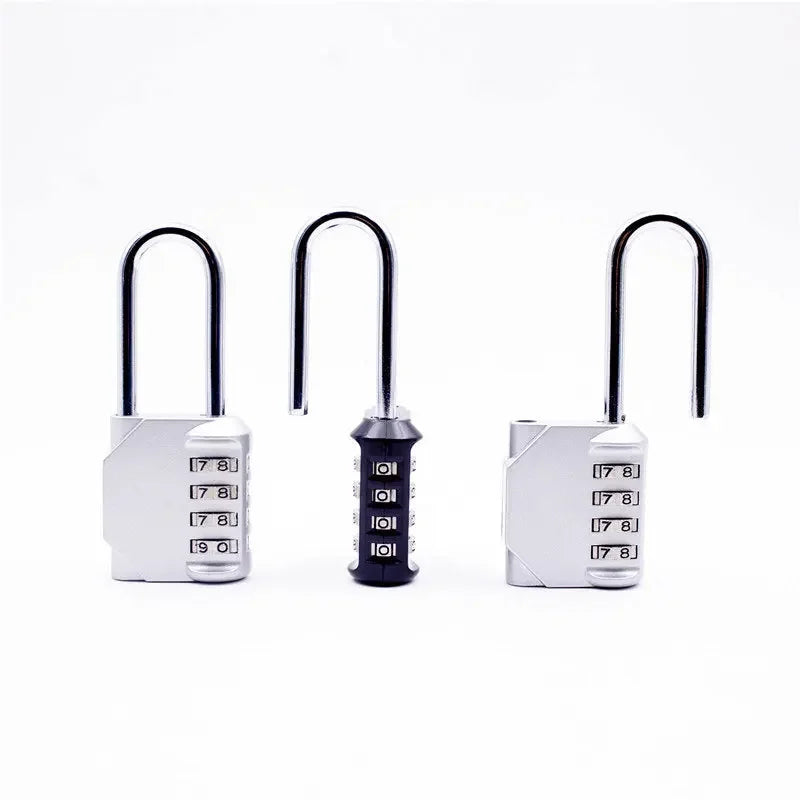 Combination Padlock Outdoor 4 Digit Long Shackle Waterproof Password Padlock Pad Lock For School Locker Gym Locker Fence Gate –