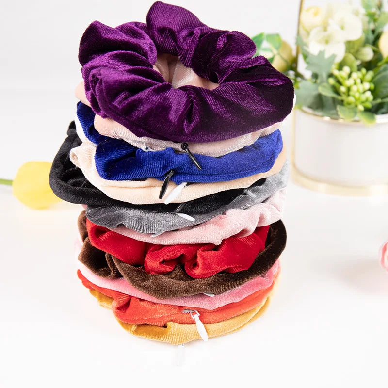 Sight Secret Hair Tie Hair Scrunchie ⁣⁣⁣⁣Hidden Storage Compartment With Zip Stash Pocket Travel Diversion Stash Safe Container –