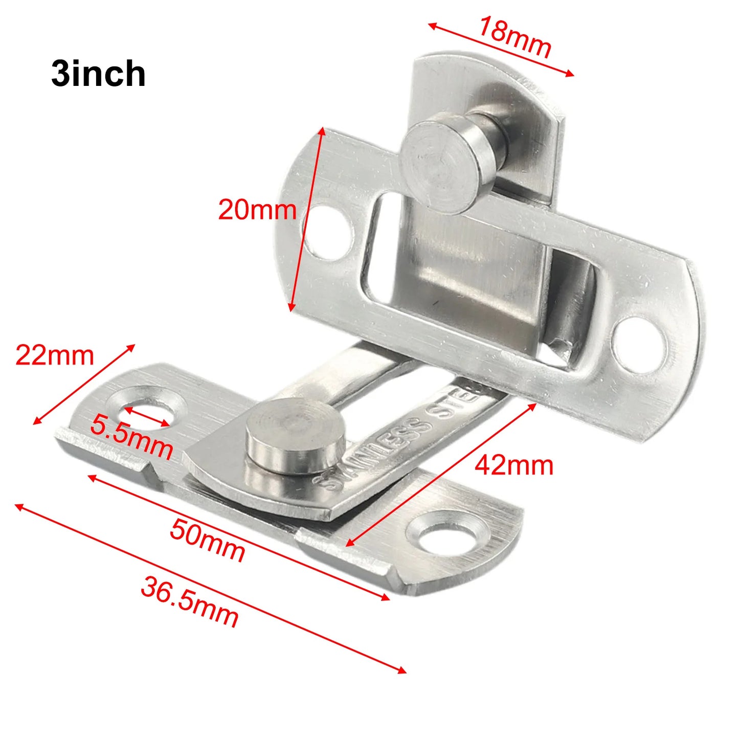 Door Lock Guard Latch Bolt 90-Degree Stainless Steel Toggle Latch Sliding Barn Door Lock Wine Cabinet Closet Right-Angle Locks –