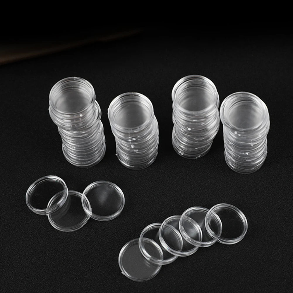 100-Piece 16mm Transparent Coin Display Capsules –