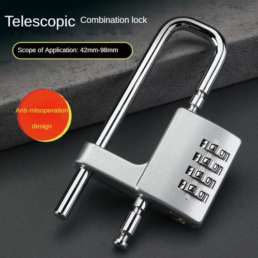 4-Digit U-Shaped Combination Padlock – Adjustable Security for Cabinets & Doors –