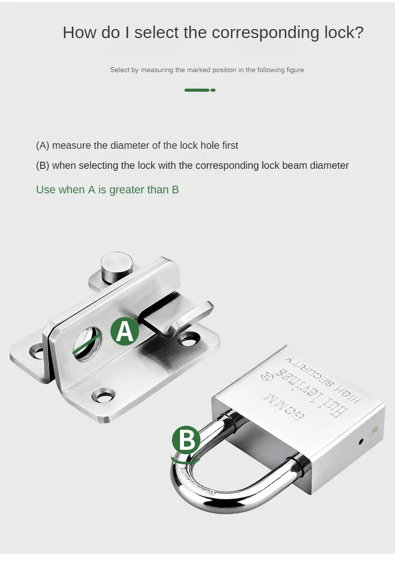 Stainless Steel Padlock Household Small Lock Head Anti-theft and Anti Prying Lock Dormitory Waterproof and Anti Rust Lock Locker –