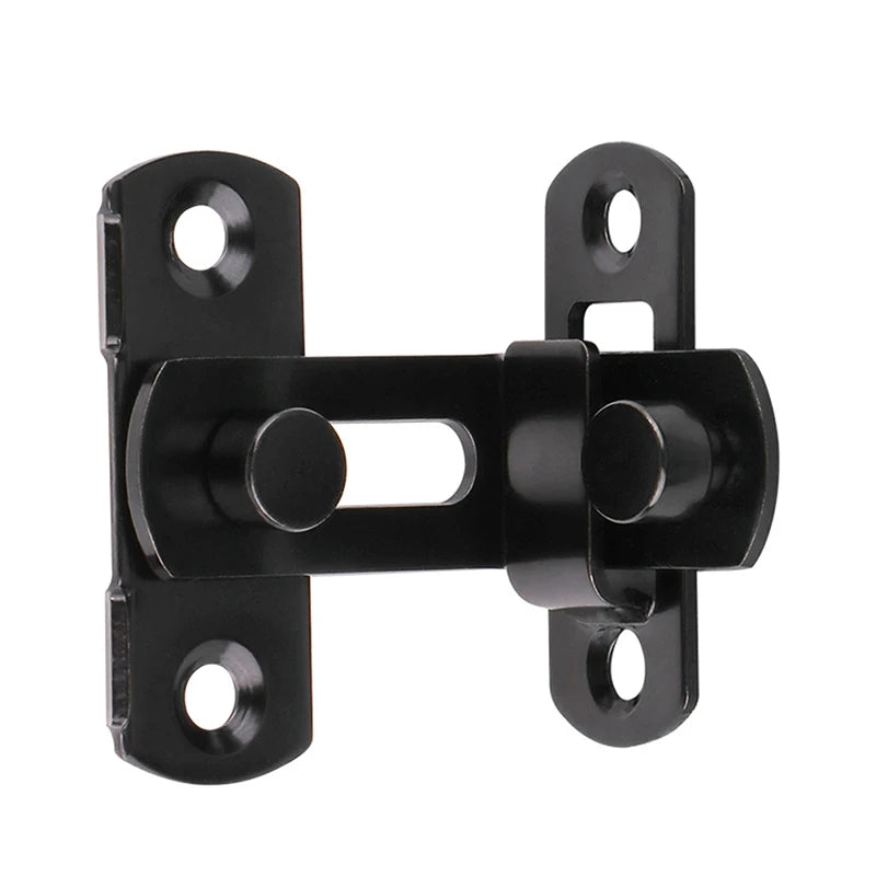 Door Lock Guard Latch Bolt 90 180 Degree Stainless Steel Toggle Latch Sliding barn Door Lock Black Iron Right Angle barn Lock –