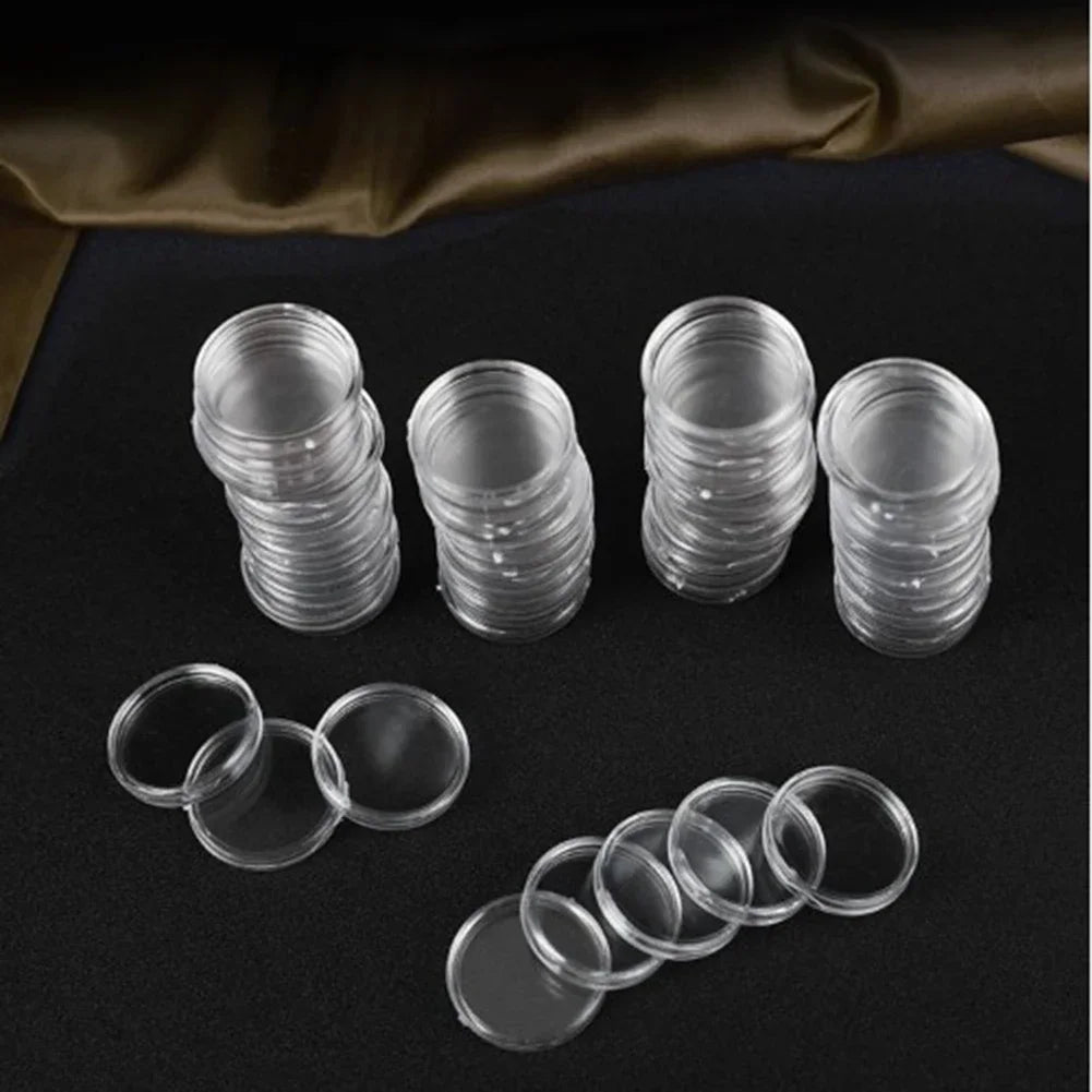 100-Piece 16mm Transparent Coin Display Capsules –