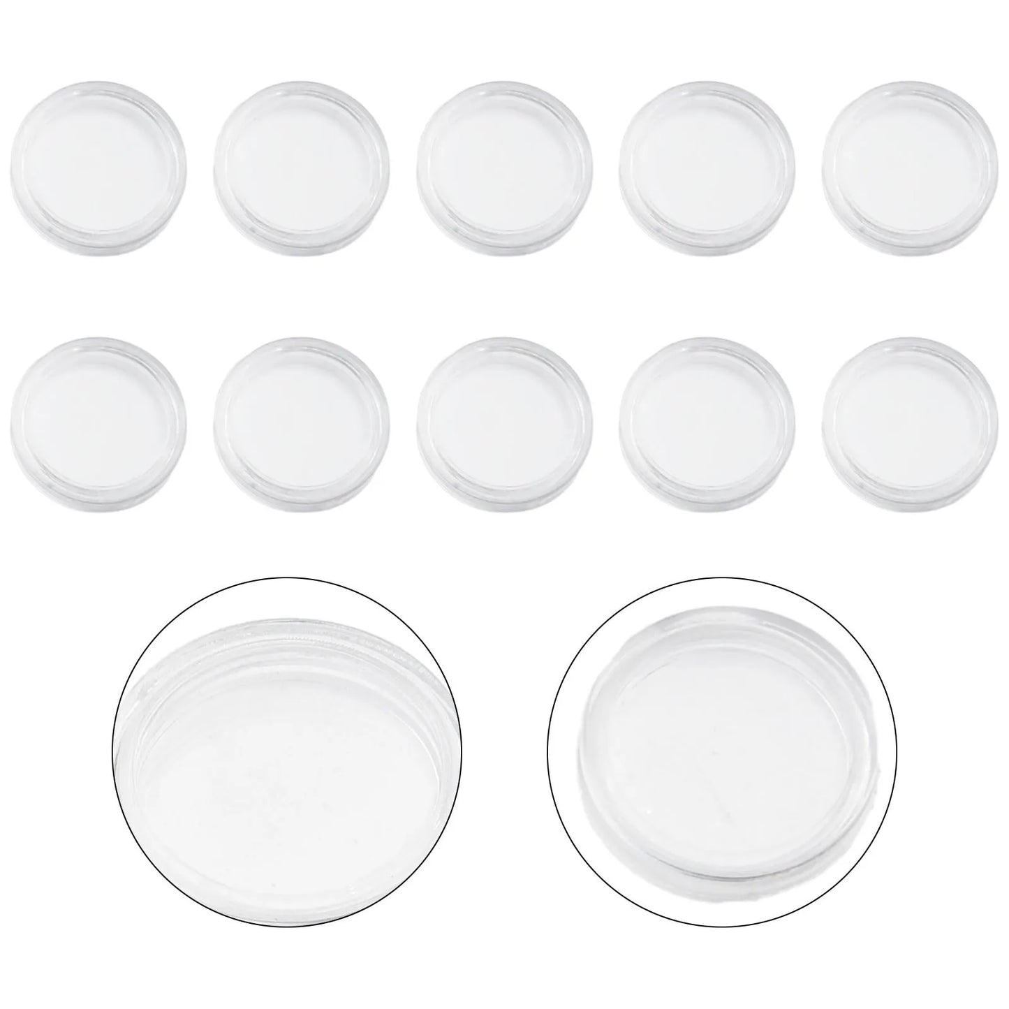 100-Piece 16mm Transparent Coin Display Capsules –