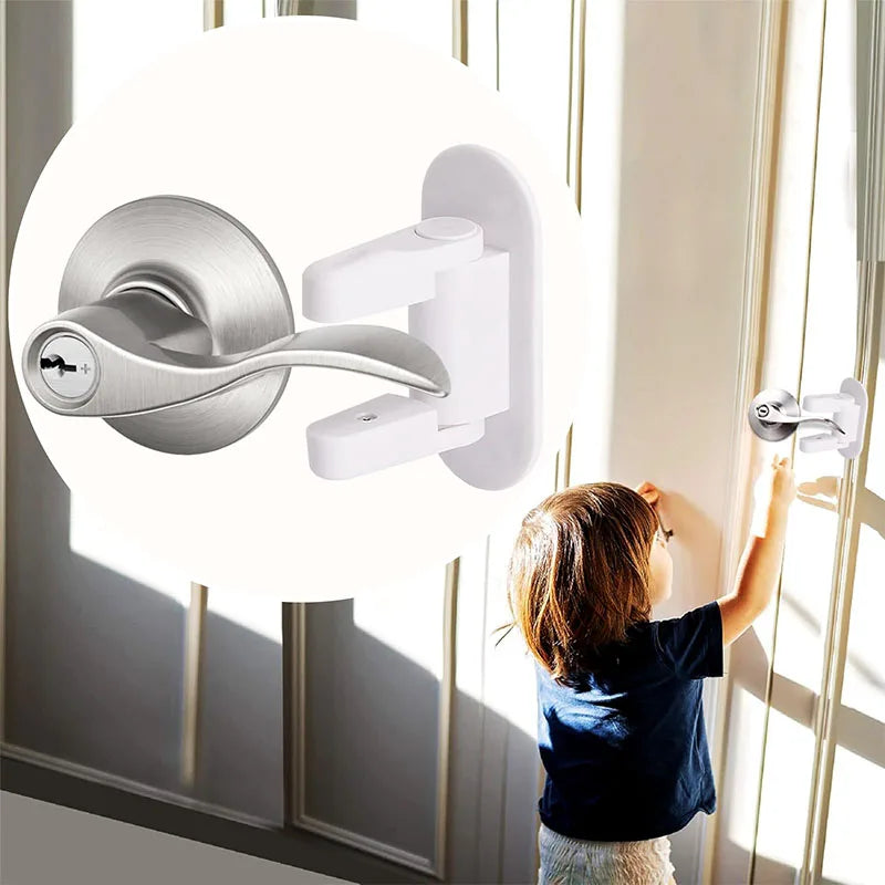 Child & Pet Safe Door Lever Locks – Easy, Secure, Worry-Free (1/2 Pack) –