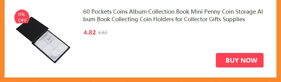 60 Pockets Coins Album Collection Book Mini Penny Coin Storage Album Book Collecting Coin Holders for Collector Gifts Supplies –