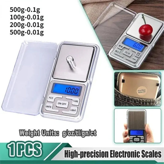 Electronic Digital Pocket Scale 0.01g Precision Mini Jewelry Weighing Scale Backlight Scales for Kitchen 100/200/300/500g –