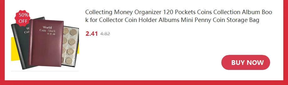 60 Pockets Coins Album Collection Book Mini Penny Coin Storage Album Book Collecting Coin Holders for Collector Gifts Supplies –