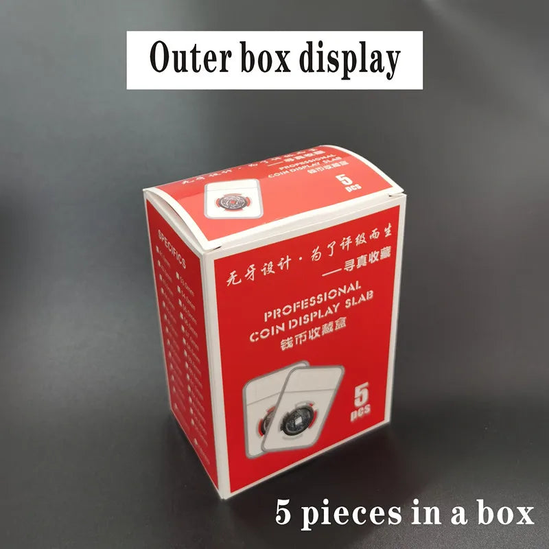 Commemorative coin appraisal rating box 45mm to 61mm commemorative protection box Rating Coin box Coin collection box oversized –