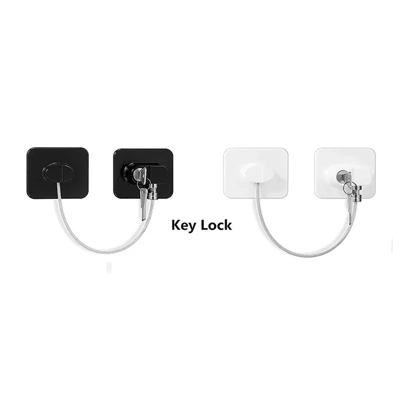 Baby Safe Refrigerator Lock with Key Code Lock Baby Safety Cabinet Lock Sliding Wardrobe Door Lock Home Limiter –