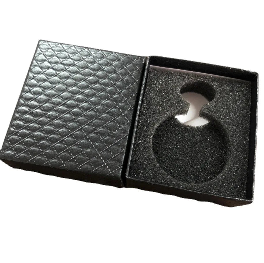 Diamond Pattern Jet Black Pocket watch box organizer  luxury box men jewellery bo –