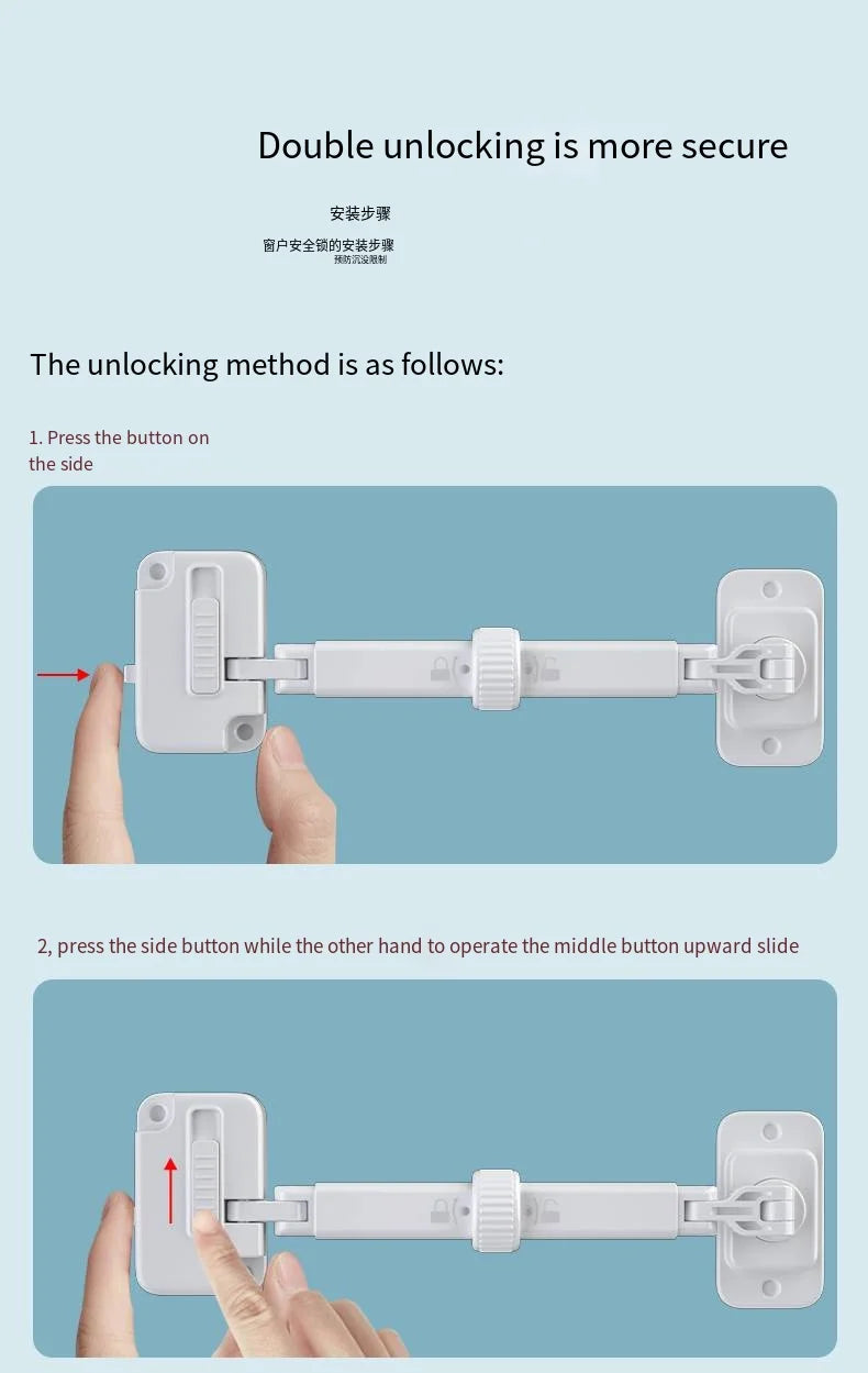 Child Safety Window Lock – ABS Stopper for Falling Prevention and Baby Protection