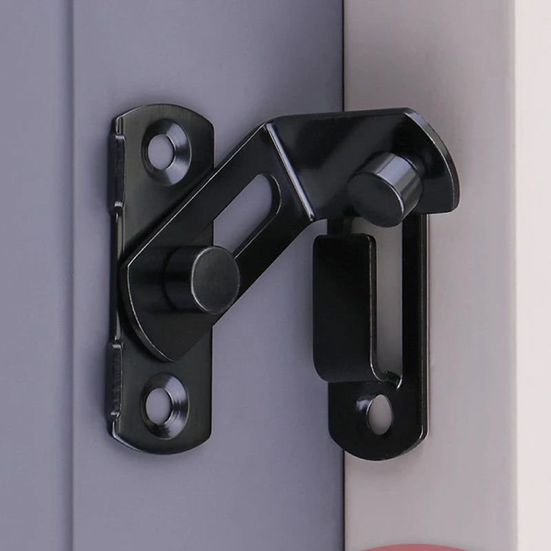 Door Lock Guard Latch Bolt 90 180 Degree Stainless Steel Toggle Latch Sliding barn Door Lock Black Iron Right Angle barn Lock –