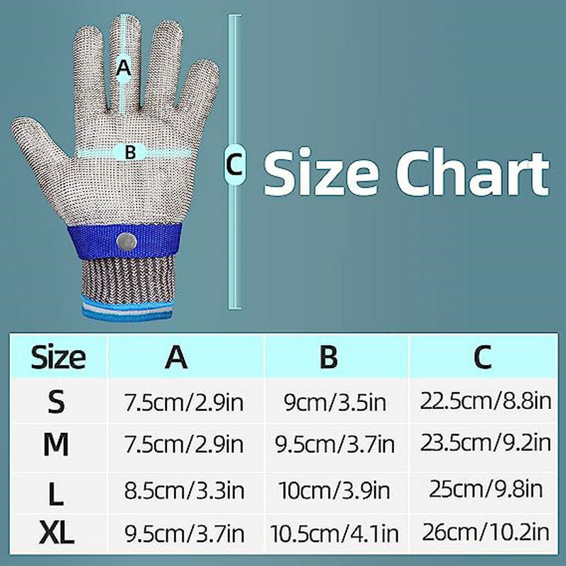 Stainless Steel Cut-Resistant Glove – Safety Mesh Glove for Butchers, Cutting, and Fish-Killing