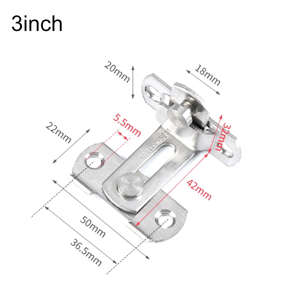 Door Lock Guard Latch Bolt 90-Degree Stainless Steel Toggle Latch Sliding Barn Door Lock Wine Cabinet Closet Right-Angle Locks –