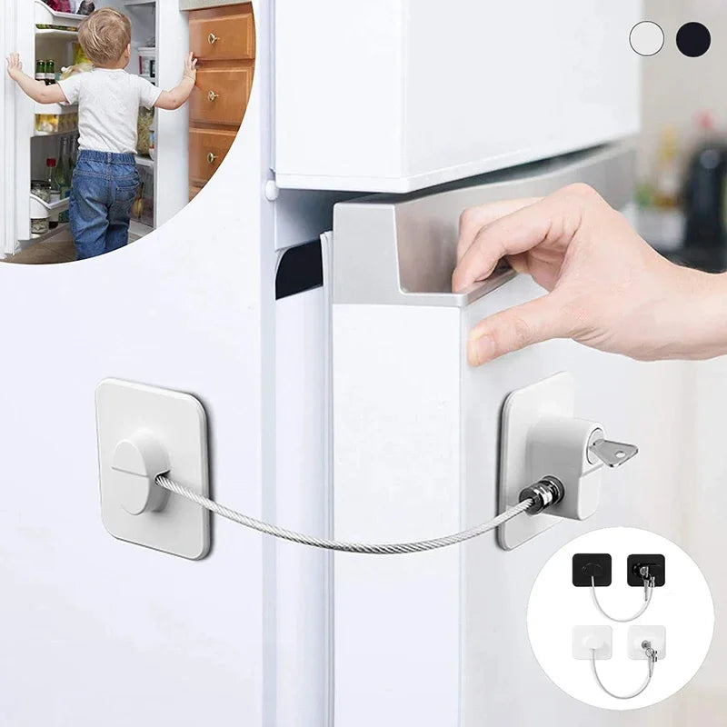 Baby Safe Refrigerator Lock with Key Code Lock Baby Safety Cabinet Lock Sliding Wardrobe Door Lock Home Limiter –