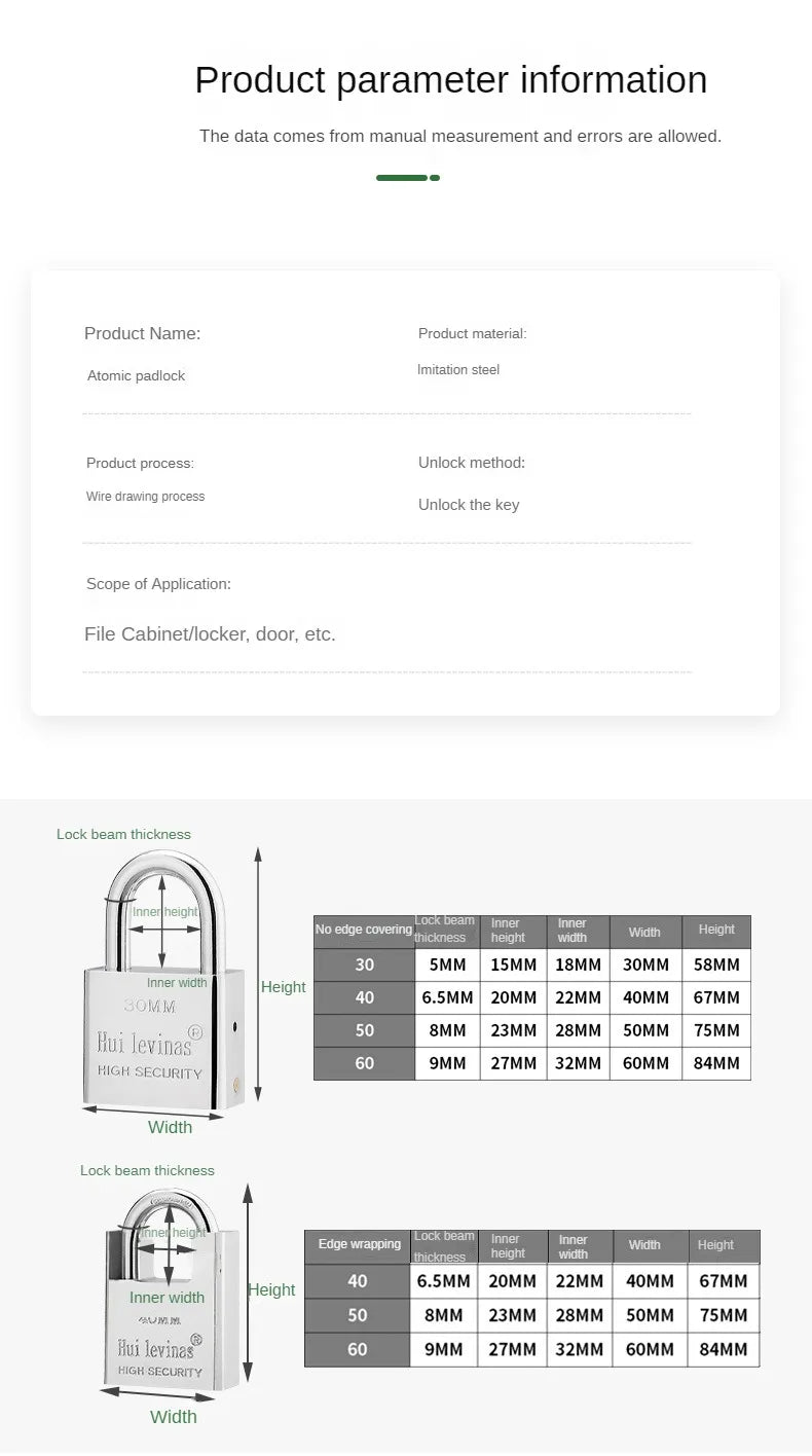 Stainless Steel Padlock Household Small Lock Head Anti-theft and Anti Prying Lock Dormitory Waterproof and Anti Rust Lock Locker –