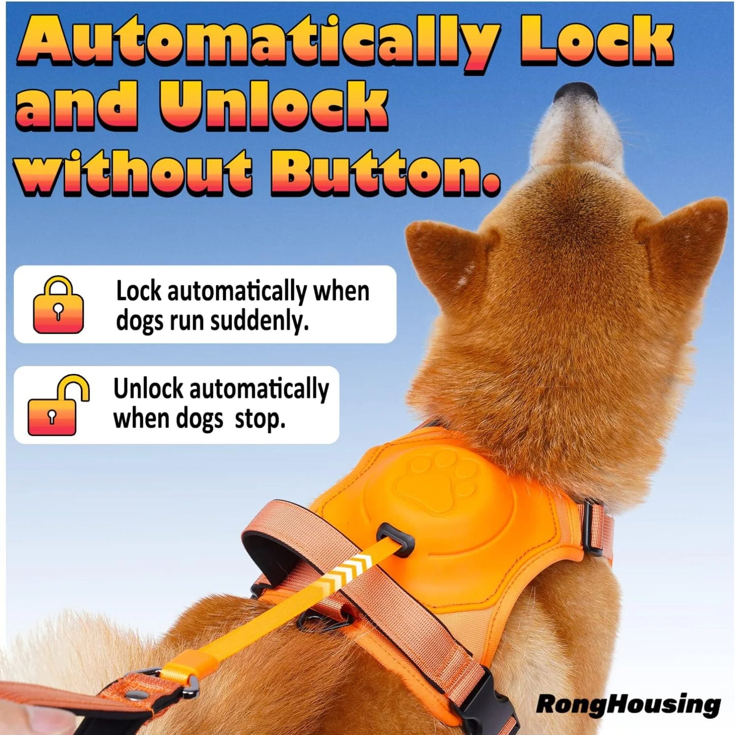 Dog Harness and Automatic Retractable Leash Kit –