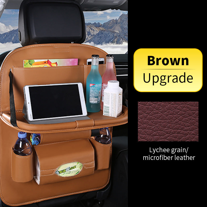 Car Back Seat Organizer Storage Bag with Foldable Table –