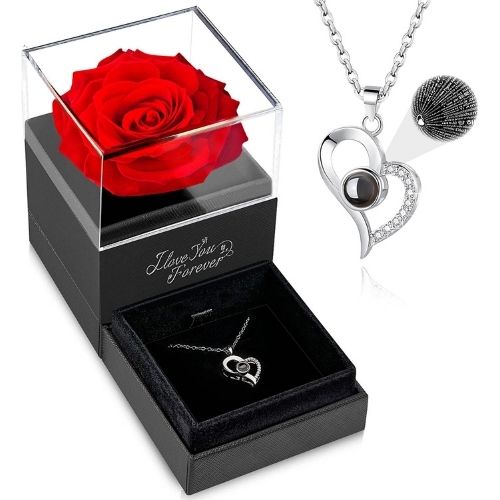 Preserved Rose with Necklace –